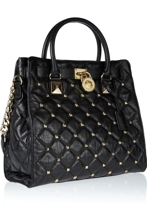 michael kors hamilton quilt shoulder bag black|Michael Kors Hamilton bag outlet.